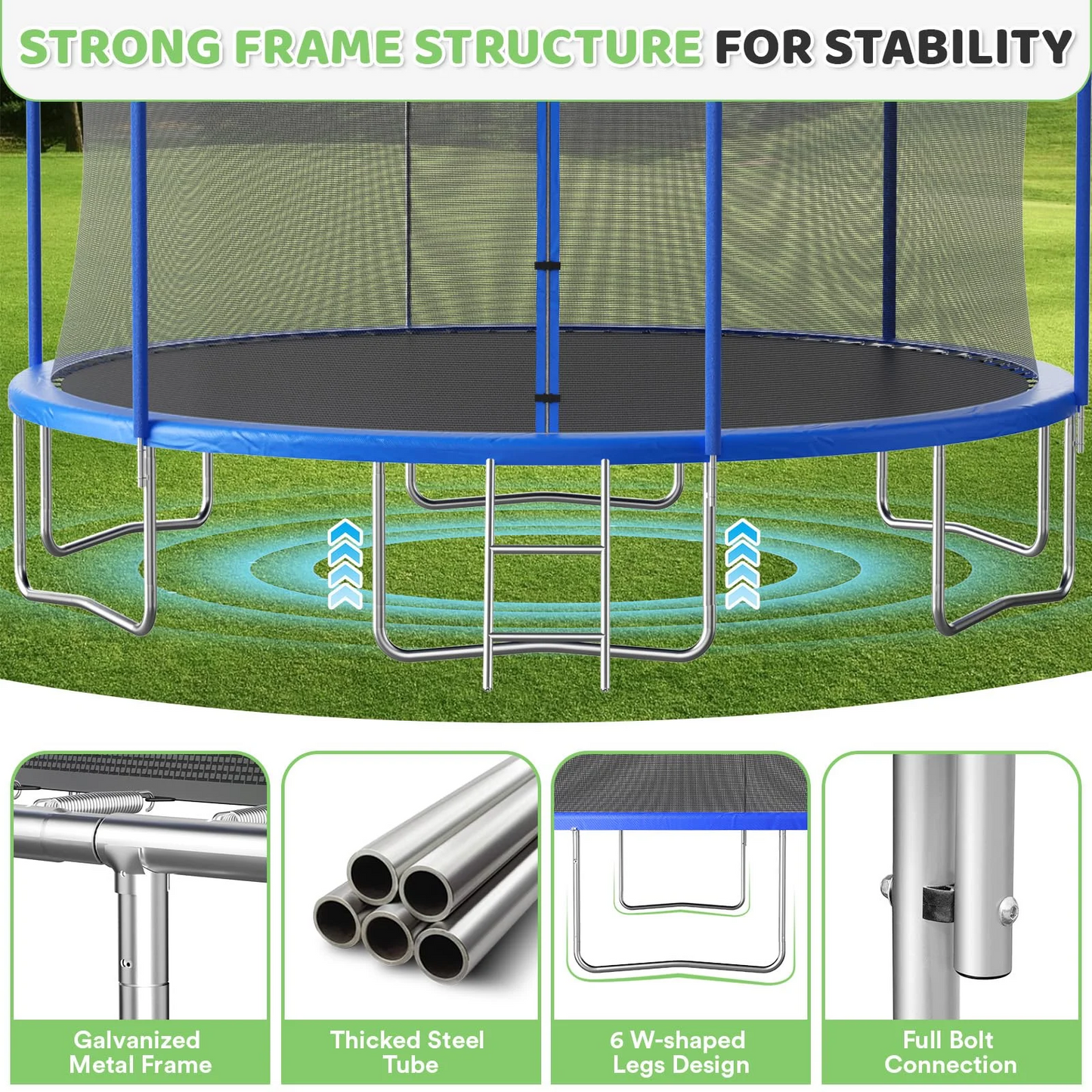 LIZEVINC 12/14FT Trampoline for Kids with Enclosure Net, Basketball Hoop and Ladder,Easy Assembly Round Outdoor Recreational Trampoline High Stability