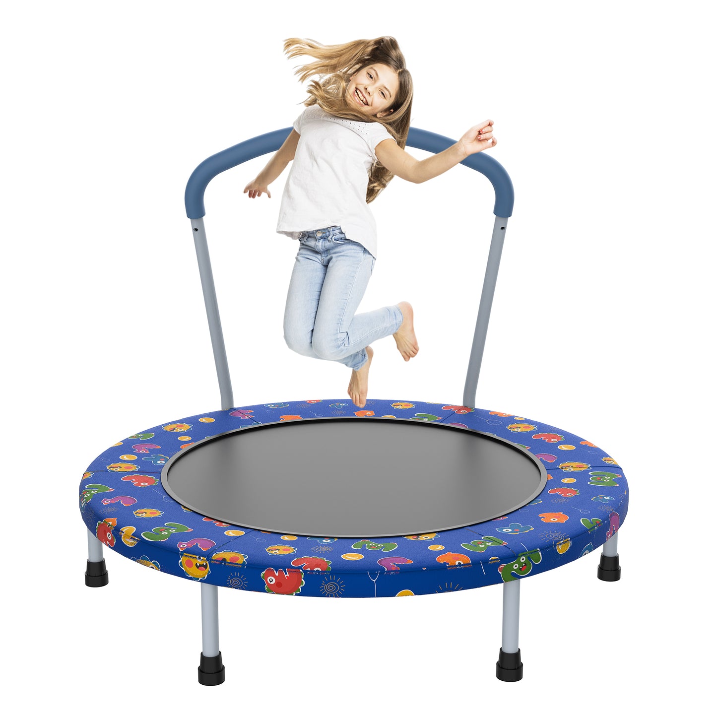 LIZEVINC 36" Trampoline Indoor Trampoline with Handle,Blue