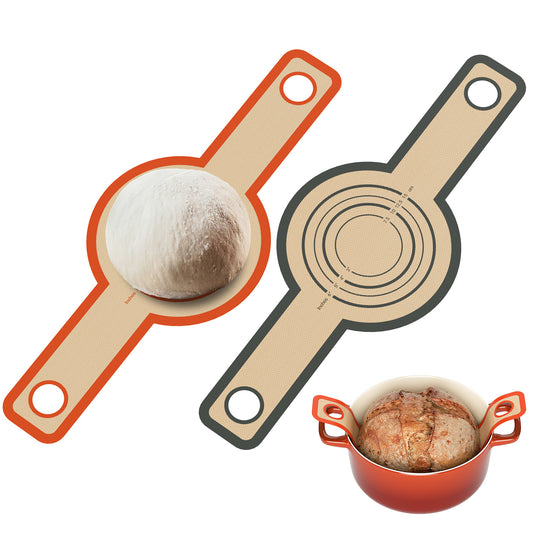 ZIVACATE Silicone Bread Sling 2 Pcs Silicone Sourdough Sling Dutch Oven Bread Mat
