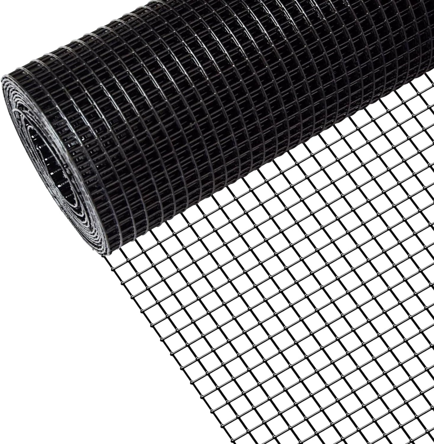 ZIVACATE 36" x 50' 1/4" Black Vinyl-Coated Hardware Cloth – PVC Galvanized Welded Mesh Roll for Garden Fencing, Chicken Coops, and Rabbit Cages