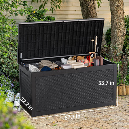 ZIVACATE 260 Gallon Large Resin Deck Box, Lockable Storage Solution for Indoor and Outdoor Use, Perfect for Patio Furniture