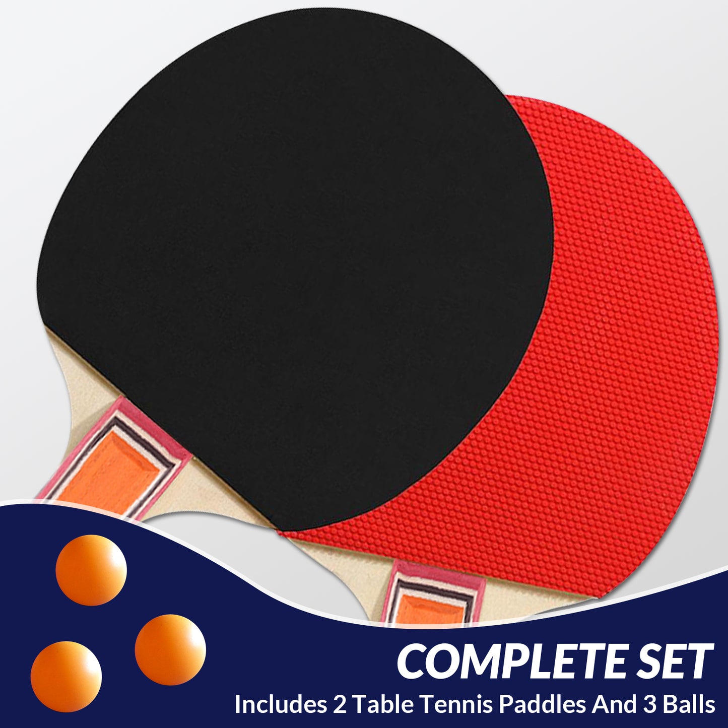 27" Table Tennis Table with Net & 2 Ping Pong Paddles, Indoor/Outdoor Game Set,Blue