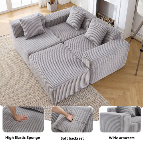 ZIVACATE Modular L Shaped Sofa Couch Sectional Sleeper Sofa 100in