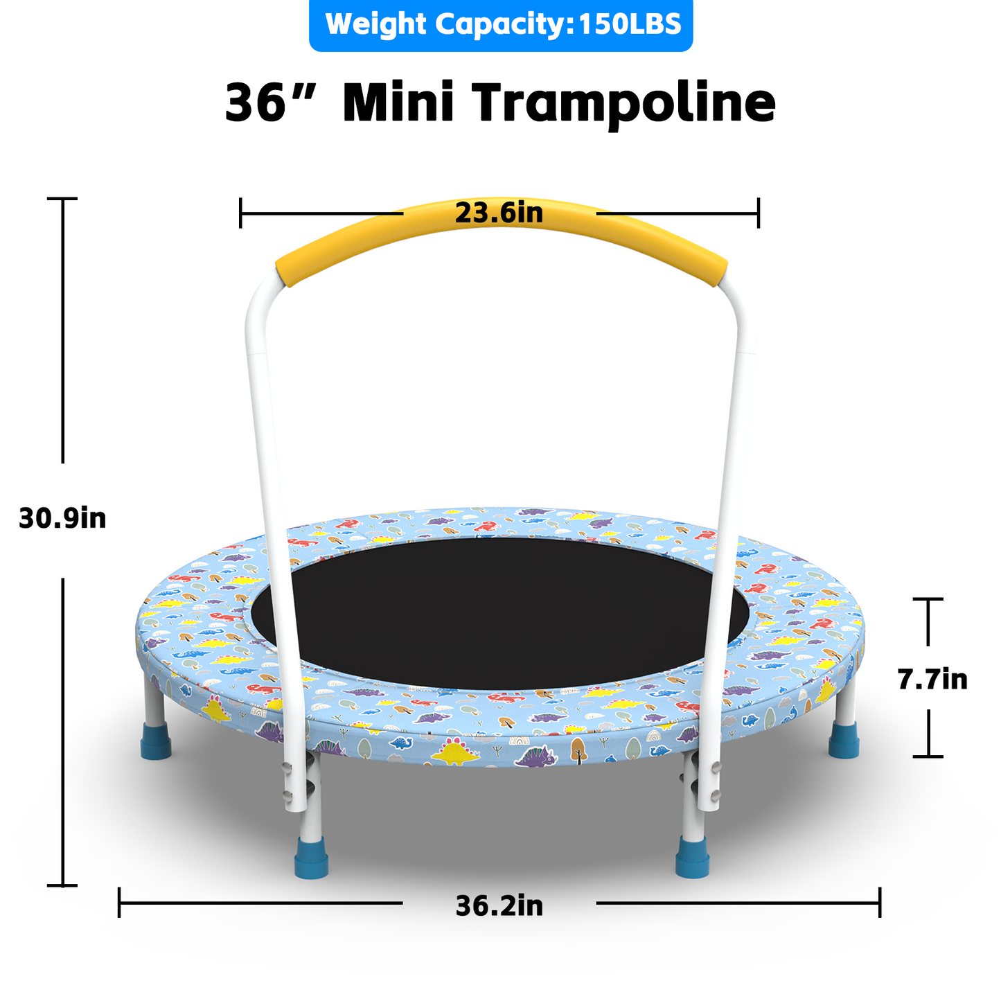 LIZEVINC 36" Trampoline Indoor Trampoline with Handle,Blue