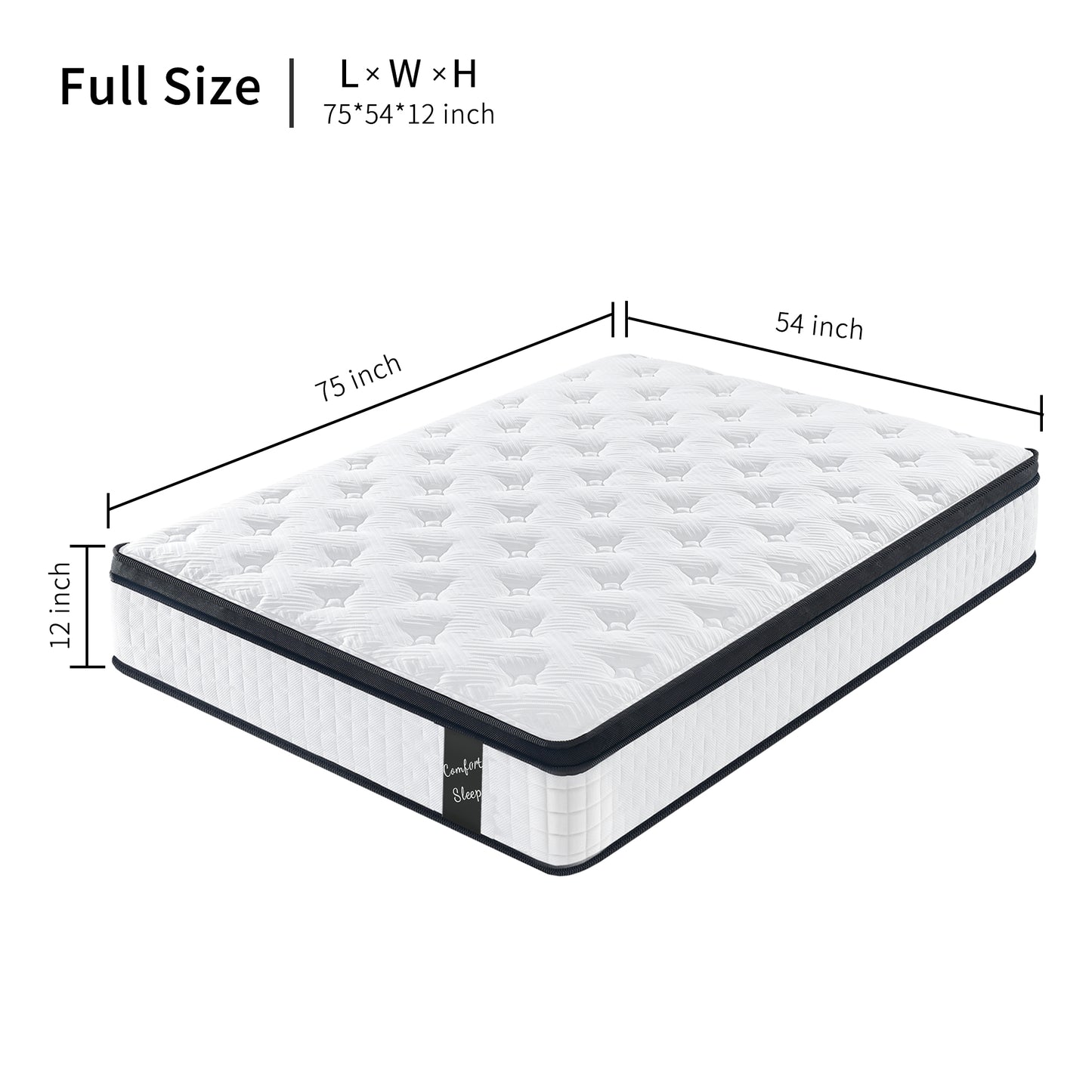 ZIVACATE Full Size Mattress 12 Inch Medium Firm Hybrid Mattress with Cooling Gel Memory Foam