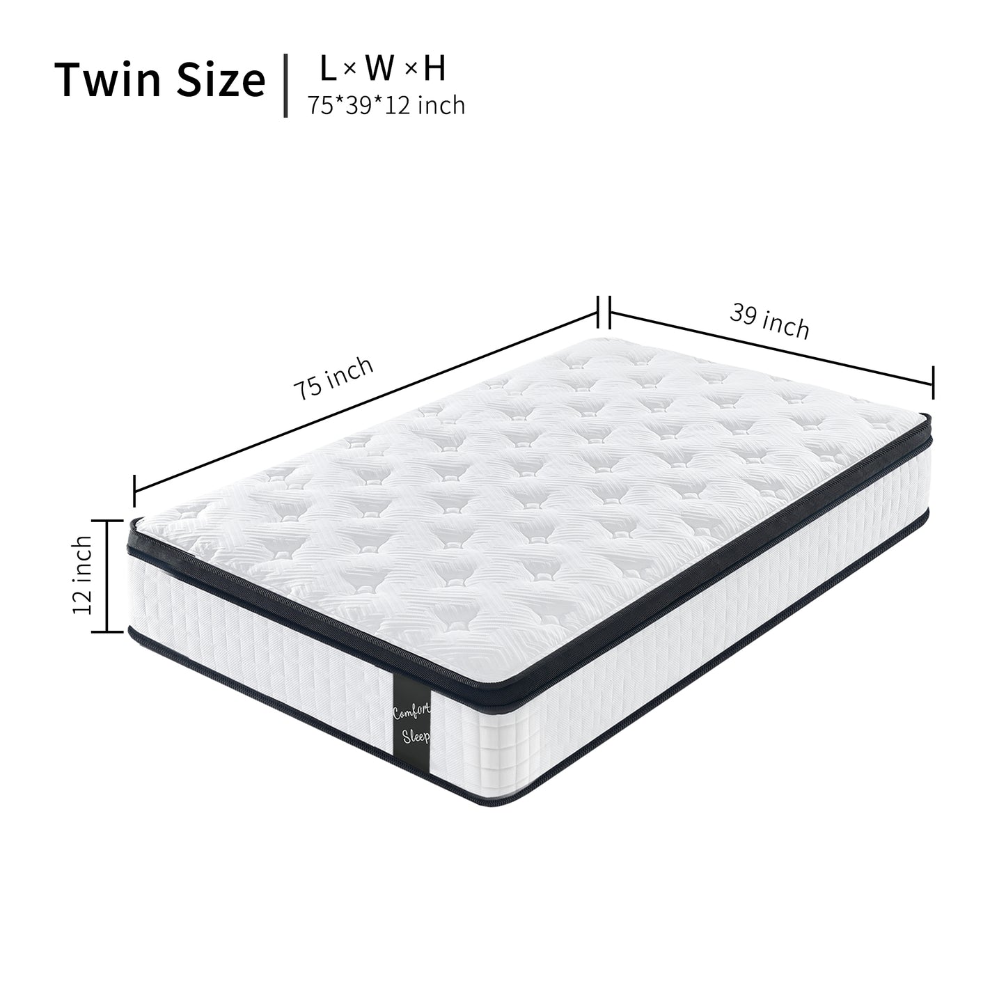 ZIVACATE Mattress 12 Inch Cooling Memory Foam Hybrid Mattress Twin Size