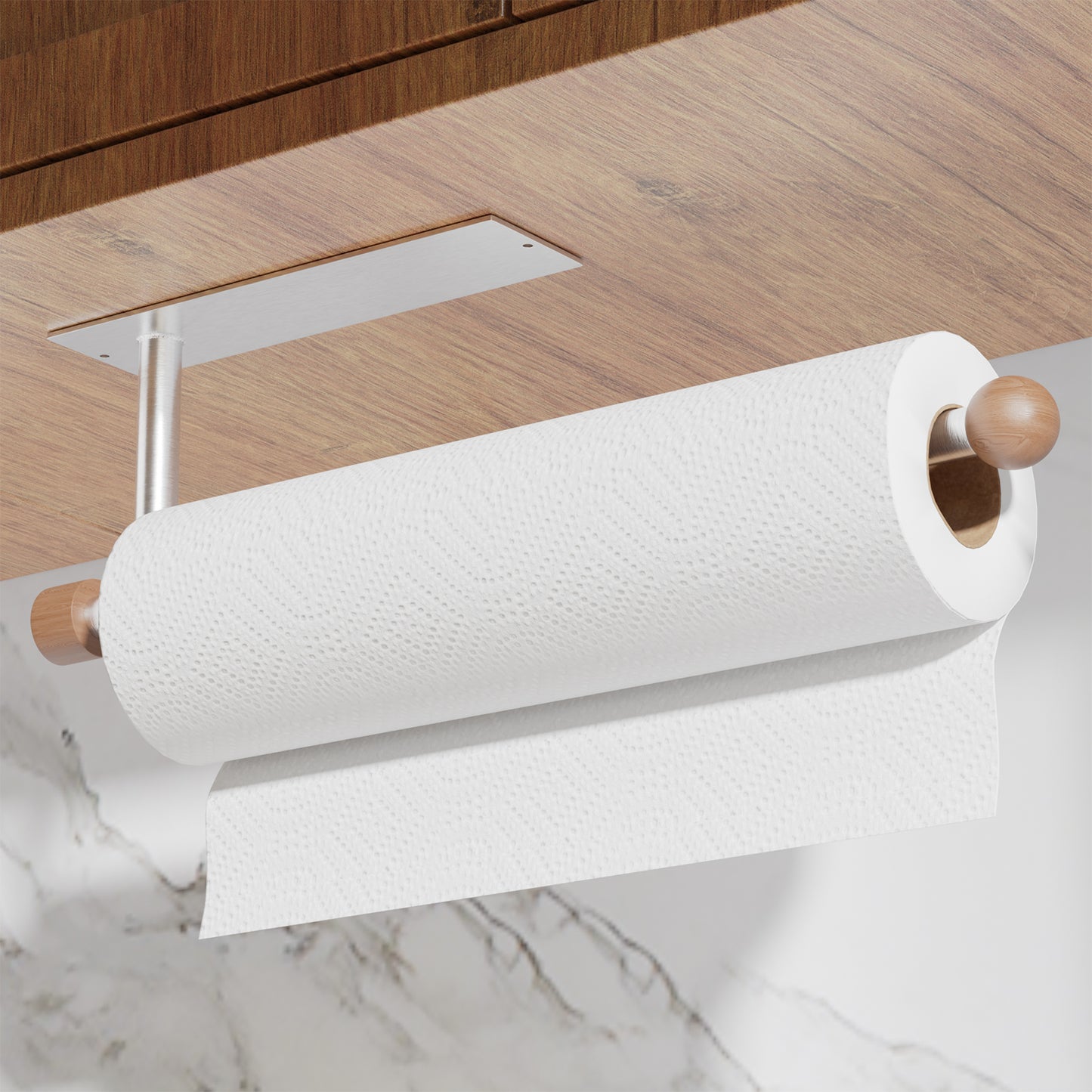 ZIVACATE Paper Towel Holder Under Cabinet Wall Mount