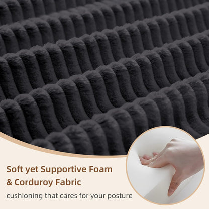 Convertible Sleeper Sofa Bed with Cylindrical Pillow, Corduroy Folding Mattress Couch with Fixed-Shape, Modular Sectional for Living Room, Bedroom, Studio